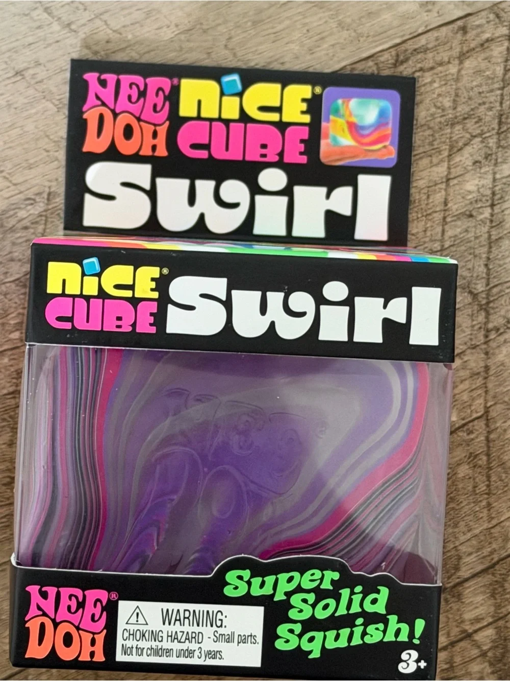 NWT Authentic NeeDoh Viral Nice Cube Swirl 2.25” Super Solid Squishy Fidget Toy